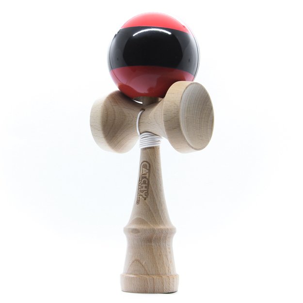 Kendama žaislas, medinis/raudonas