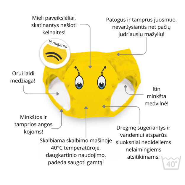 Mokomosios kelnaitės-atprastukės, Rožinis drakonas, 2-3 metai