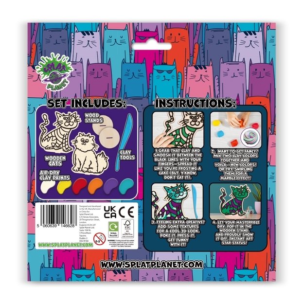 Splat Planet kūrybinis modelino rinkinys su medinėmis Katytėmis 1
