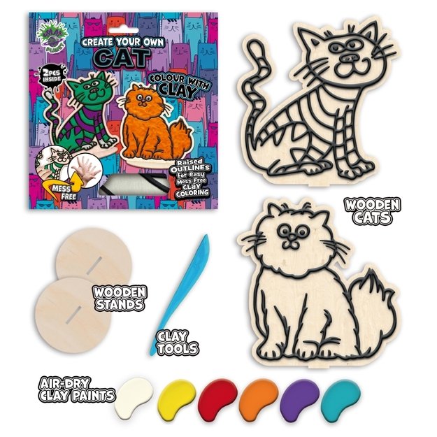 Splat Planet kūrybinis modelino rinkinys su medinėmis Katytėmis 2