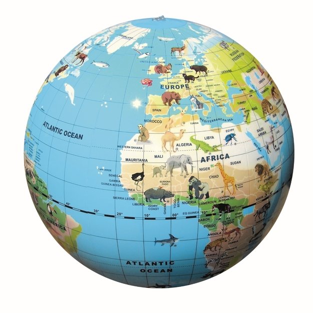 CALY Pripučiamas gaublys-kamuolys, Pasaulio gyvūnai, 42 cm 1