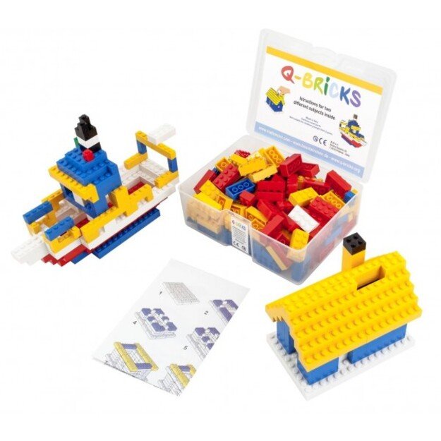 Q-Bricks rinkinys - Žvejo namelis+Taupyklė, 207 vnt