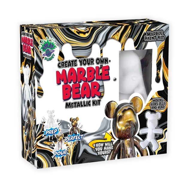 Splat Planet kūrybinis rinkinys Marble Bear, metalika