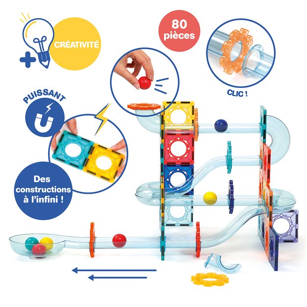 LUDI magnetinis konstruktorius Trasų sistema su kamuoliukais 1