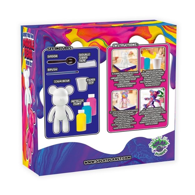 Splat Planet kūrybinis rinkinys Marble Bear, neonas 1