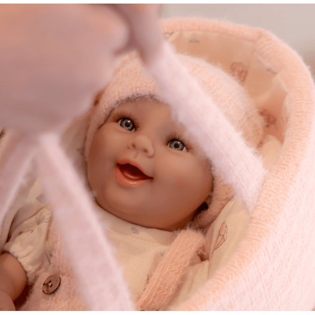 Arias kūdikėlis lėlė rožinėje nešyklėje, mergaitė, 33 cm 4