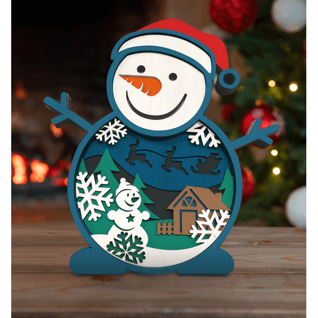 Splat Planet 3D medinis paveikslas, Kalėdinis Sniego senis 3