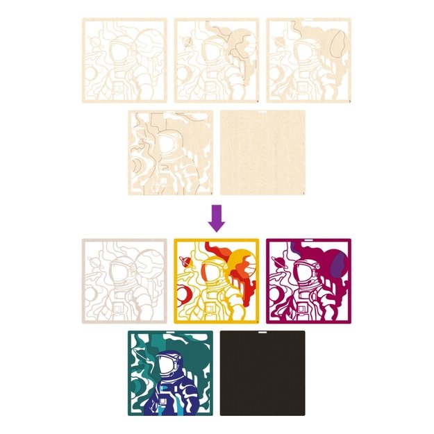 Splat Planet medinis 3D spalvinimo paveikslas, Kosmosas 6