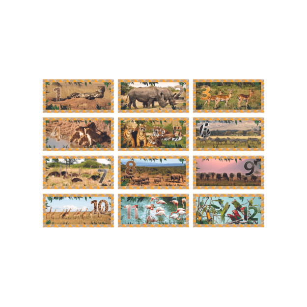 Lavinanti dėlionė SKAIČIAI - GYVŪNAI, 3-6 metų vaikams 1