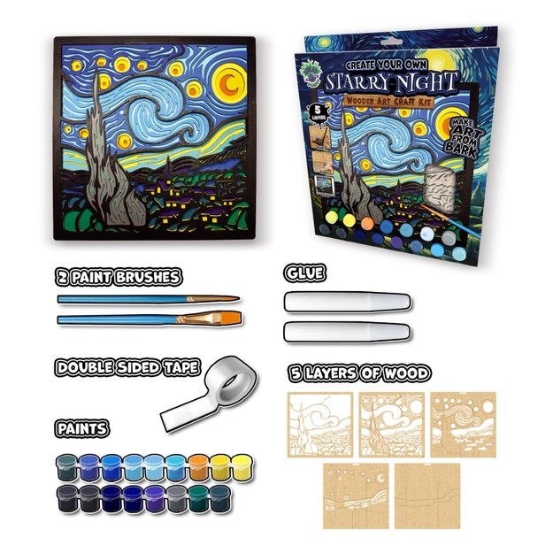 Splat Planet medinis 3D spalvinimo paveikslas, Žvaigždėta naktis 5