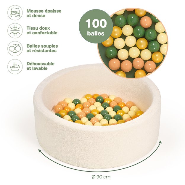 LUDI apvalus kamuoliukų baseinas, baltas 3