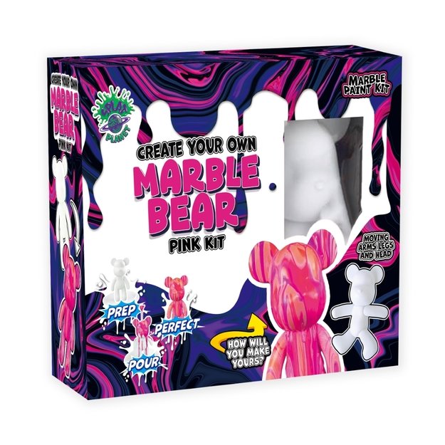 Splat Planet kūrybinis rinkinys Marble Bear, rožinis