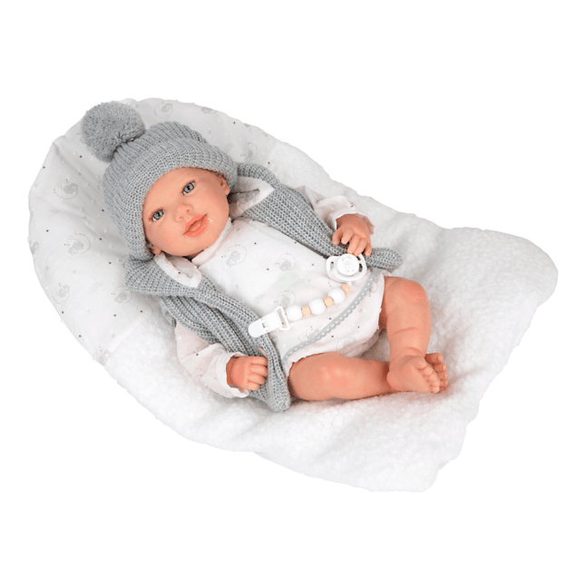 Arias Reborn kūdikėlis su pilkais rūbeliais, Daniela, 45 cm 2