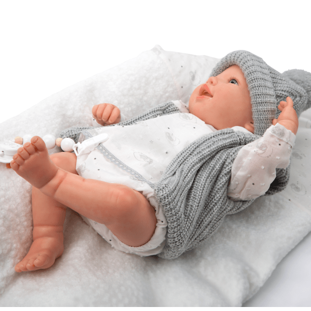 Arias Reborn kūdikėlis su pilkais rūbeliais, Daniela, 45 cm 15