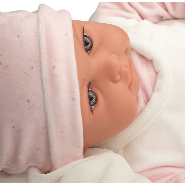 Arias kūdikėlis su garsu, rožiniais rūbeliais, 42 cm 2