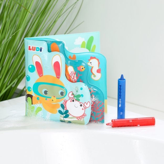 LUDI maudymosi spalvinimo knygelė su kreidelėmis 3