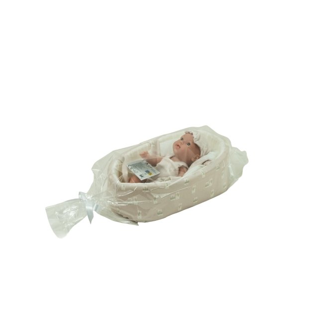 Arias lėlė kūdikėlis su smėlinės spalvos nešykle, 26 cm 4