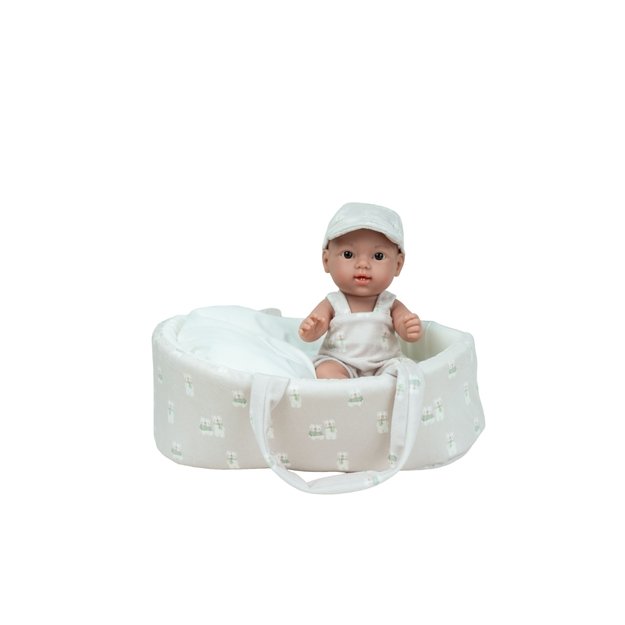 Arias lėlė kūdikėlis su smėlinės spalvos nešykle, 26 cm 5