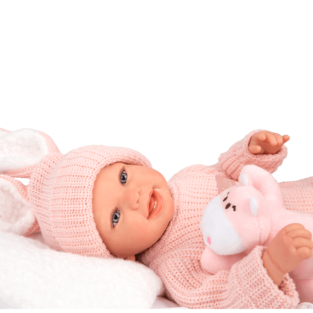 Arias Reborn lėlė kūdikėlis rožiniais rūbeliais, Lucia, 45 cm 11