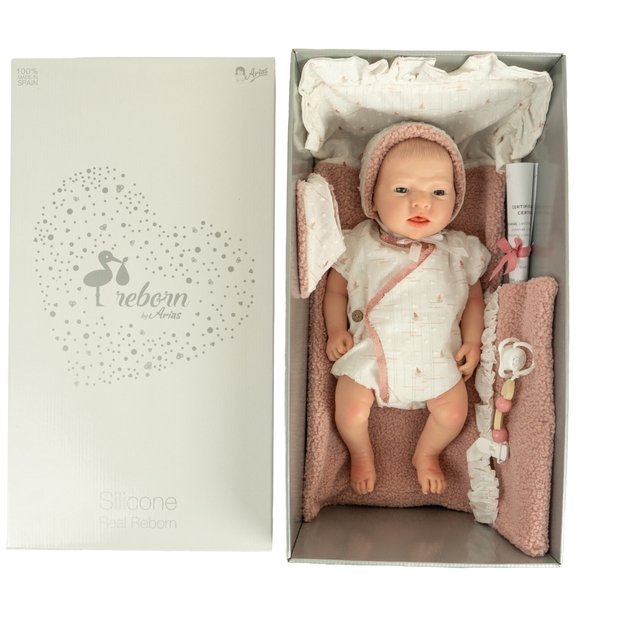 Arias silikoninė Reborn lėlė kūdikėlis, mergaitė 40 cm 2