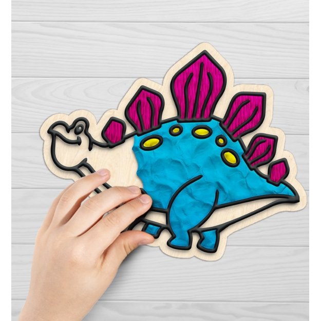 Splat Planet kūrybinis modelino rinkinys su mediniais Dinozaurais 5