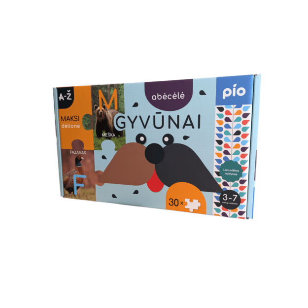 Lavinantis žaidimas-dėlionė ABĖCĖLĖ gyvūnai, 2+ 1